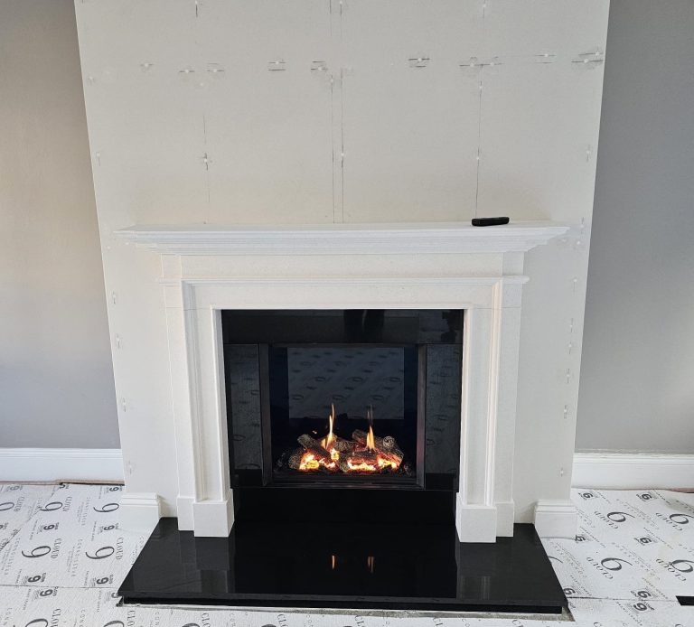 Gas fire and fireplace installation in Lymington