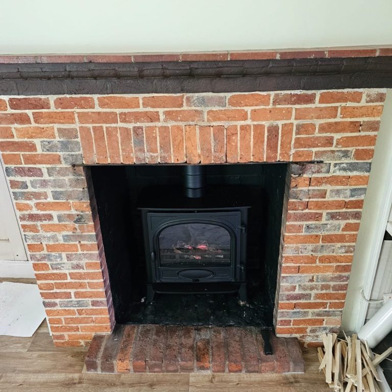 New wood burner installation